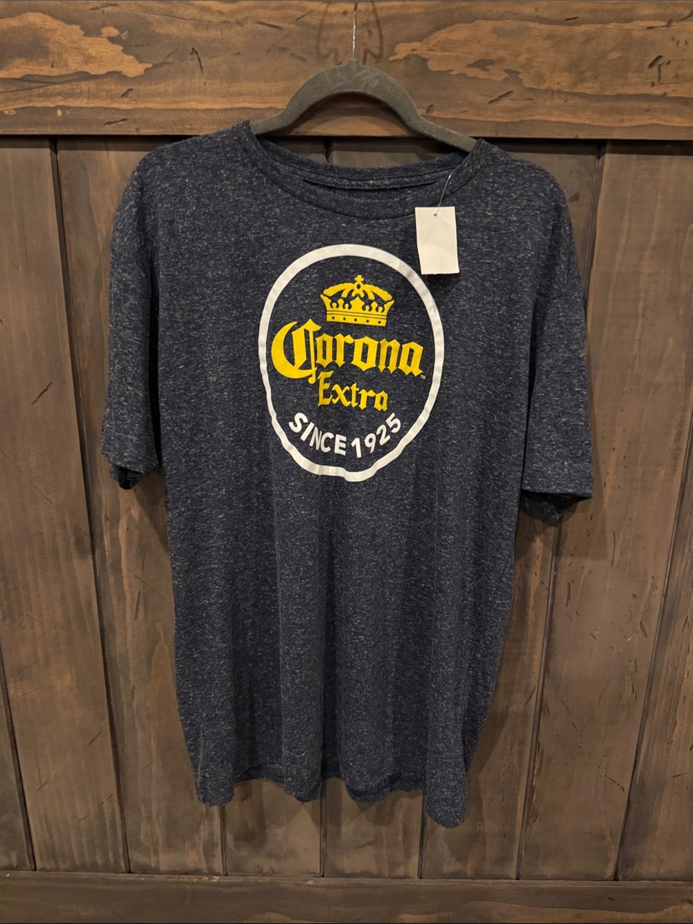 Corona Navy Short Sleeve Tee with Yellow Logo